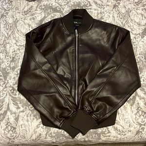 Dark red pleather jacket